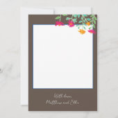 明るいピンクの花のサンキューカード サンキューカード (裏面)