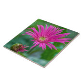 明るいピンクの花の陶器のタイル タイル (側面)