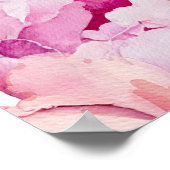 明るいピンクの花びらとプロセッコブライダルへようこそ ポスター (角)