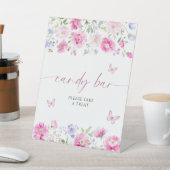 明るいピンクの花キャンディバー 台座サイン (インサイチュ)