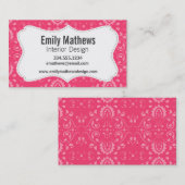 明るいピンクの花パターン 名刺 (正面/裏面)