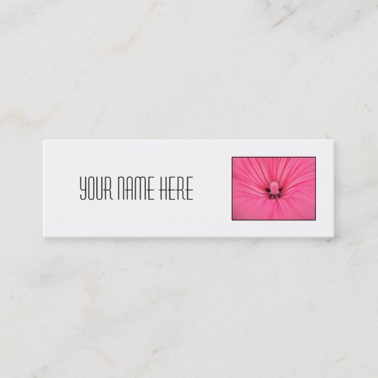 明るいピンクの花 スキニー名刺 (正面)