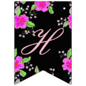 明るいピンクの花 バンティングフラッグ (第2の旗)