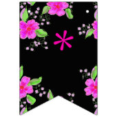 明るいピンクの花 バンティングフラッグ (第1の旗)