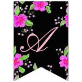 明るいピンクの花 バンティングフラッグ (第3の旗)