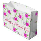 明るいピンクの花 ラージペーパーバッグ (裏面アングル)