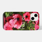 明るいピンクの花 iPhoneケース (裏面横)