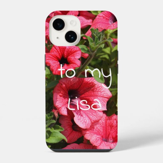 明るいピンクの花 iPhoneケース (裏面)