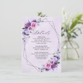 明るいピンクの薄紫紫色の色合い結婚の花 エンクロージャーカード (スタンド正面)