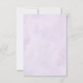 明るいピンクの薄紫紫色の色合い結婚の花 出欠カード (裏面)