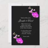 明るいピンクの蘭の結婚式招待状 招待状 (正面)