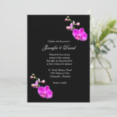 明るいピンクの蘭の結婚式招待状 招待状 (スタンド正面)