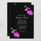 明るいピンクの蘭の結婚式招待状 招待状 (正面/裏面)