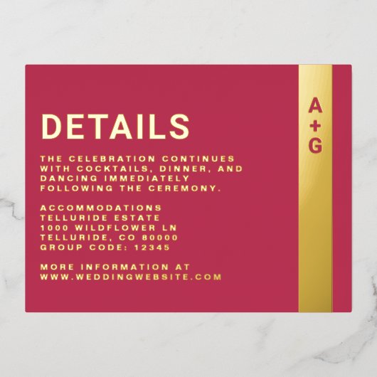 明るいピンクの詳細エンクロージャカード 箔招待状ポストカード (正面)