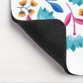 明るいピンクの青色彩の鮮やか抽象芸術フローラマウスパッド マウスパッド (コーナー)