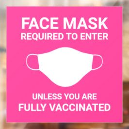 明るいピンクの顔マスクが必要な符号ウィンドウデカール ウィンドウサイン