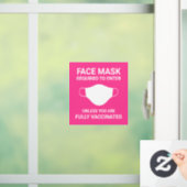 明るいピンクの顔マスクが必要な符号ウィンドウデカール ウィンドウサイン (ホーム)