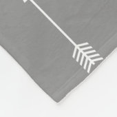 明るいピンクの鳩の灰色の白い矢 フリースブランケット (角)