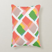 明るいピンクの黄色の緑のオレンジ色のサーモンサンゴ アクセントクッション (正面(垂直))
