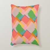 明るいピンクの黄色の緑のオレンジ色のサーモンサンゴ アクセントクッション (正面(垂直))