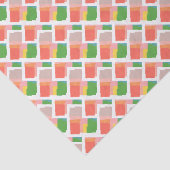 明るいピンクの黄色の緑のオレンジ色のサーモンサンゴ 薄葉紙 (詳細)