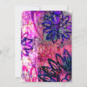 明るいピンクはっきりしたのフローラカラフルス結婚クリプト 招待状 (裏面)