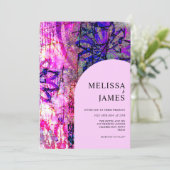 明るいピンクはっきりしたの結婚カラフルフローラ 招待状 (スタンド正面)