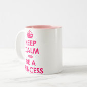 明るいピンクは平静を保ち、プリンセスのマグです ツートーンマグカップ (正面左)