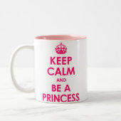 明るいピンクは平静を保ち、プリンセスのマグです ツートーンマグカップ (左)