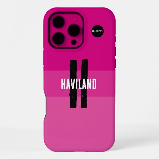 明るいピンクカスタム色の携帯電話ケースHAMbWG iPhoneケース (裏面)