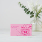 明るいピンクシックモダン神秘的な目のタロットリーダー 名刺 (スタンド正面)