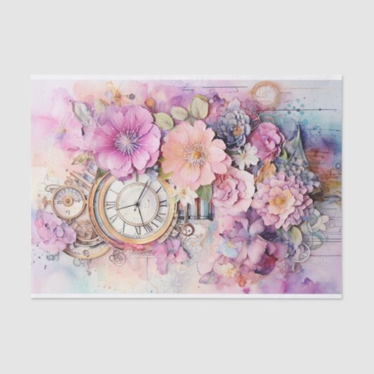 明るいピンクス混合メディア 薄葉紙 (正面)