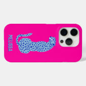 明るいピンクパーソナライズされたのモダンチーズ Case-Mate iPhoneケース (裏面 (横))