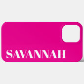 明るいピンクパーソナライズされたの名前シンプル Case-Mate iPhoneケース (裏面 (横))