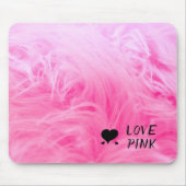明るいピンクフェイクのファーを閉じる マウスパッド (正面)