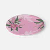 明るいピンクブルーミングリリー紙プレート ペーパープレート (アングル)