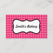 明るいピンク千鳥格子のの名刺 名刺 (正面)