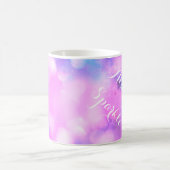 明るいピンク常に輝く感動的ギフトマグ コーヒーマグカップ (中央)