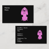 明るいピンク犬。 猟犬の漫画 名刺 (正面/裏面)