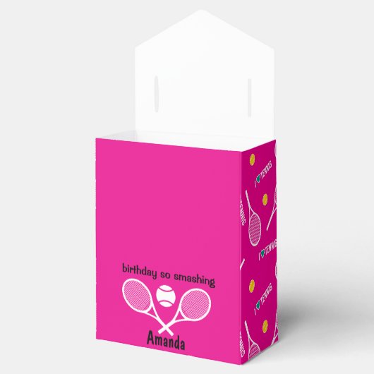 明るいピンク私はテニスが大好き フェイバーボックス (オープン)