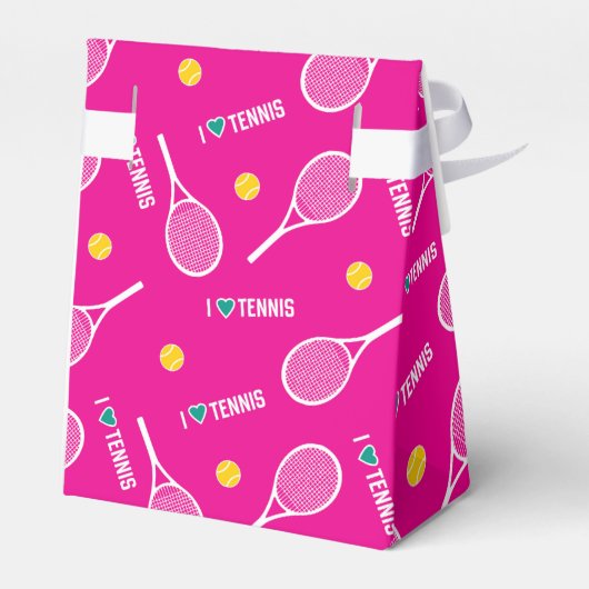 明るいピンク私はテニスが大好き フェイバーボックス (裏面サイド)