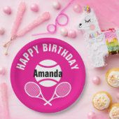 明るいピンク私はテニスが大好き ペーパープレート (パーティー)