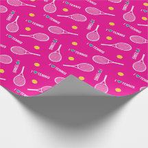 明るいピンク私はテニス、ラッピングが大好き