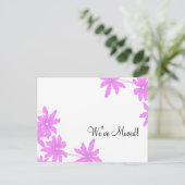 明るいピンク色のデイジーのアドレス変更 案内ポストカード (スタンド正面)