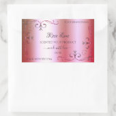 明るいピンク色の緑のグラデーショ華美ン製品ラベル 長方形シール (バッグ)