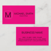 明るいピンク色の背景 名刺 (正面/裏面)