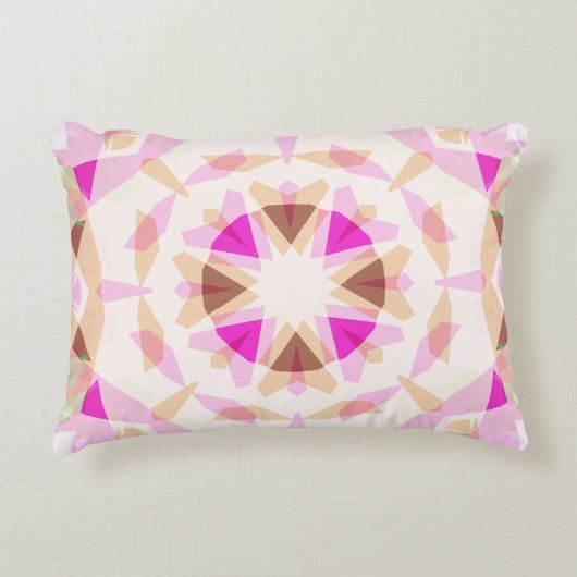 明るいピンク色の茶色の星ドーパミンデコル折衷薬 アクセントクッション (正面)