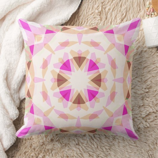 明るいピンク色の茶色の星ドーパミンデコル折衷薬 クッション (ブランケット)