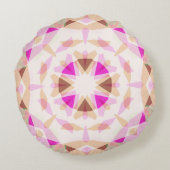 明るいピンク色の茶色の星ドーパミンデコル折衷薬 ラウンドクッション (裏面)