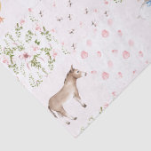 明るいピンク花動物のキルトの子供部屋パターン 薄葉紙 (詳細)